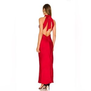 Revolve Fire Red backless Maxi dress